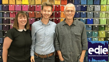 Interface's chief sustainability officer Erin Meezan (left) and environmentalist and author Paul Hawken (right) joined edie editor Luke Nicholls (centre) in London